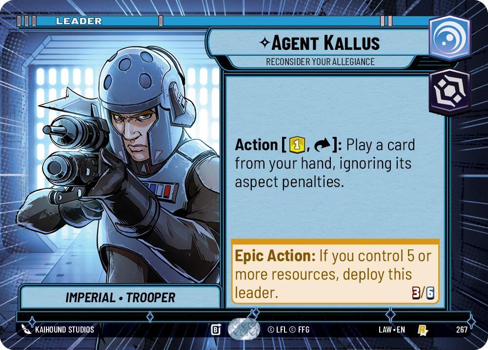 Star Wars: Unlimited A Lawless Time Agent Kallus - Reconsider Your Allegiance (Hyperspace) 267 Rare Near Mint