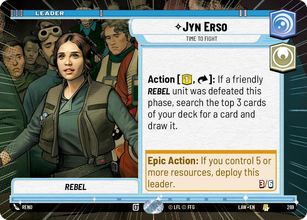 Star Wars: Unlimited A Lawless Time Jyn Erso - Time to Fight (Hyperspace) 269 Rare Near Mint