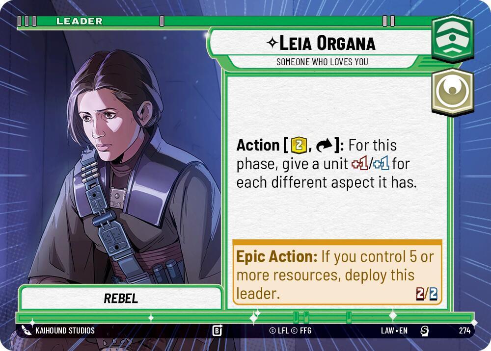Star Wars: Unlimited A Lawless Time Leia Organa - Someone Who Loves You (Hyperspace) 274 Special Near Mint