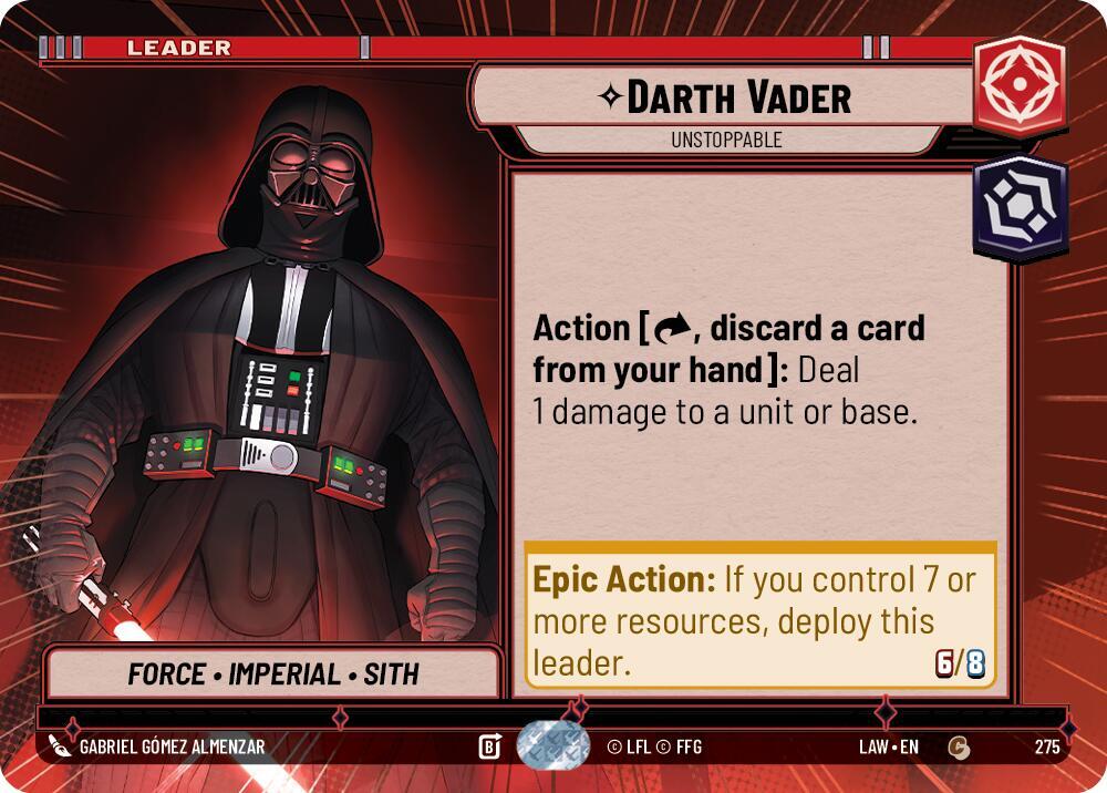 Star Wars: Unlimited A Lawless Time Darth Vader - Unstoppable (Hyperspace) 275 Common Near Mint