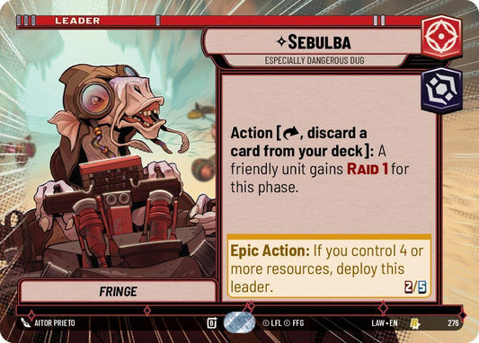 Star Wars: Unlimited A Lawless Time Sebulba - Especially Dangerous Dug (Hyperspace) 276 Rare Near Mint