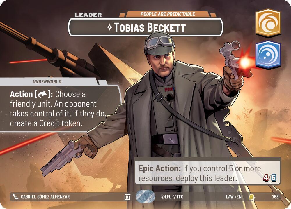 Star Wars: Unlimited A Lawless Time Tobias Beckett - People are Predictable (Showcase) 768 Rare Near Mint Foil