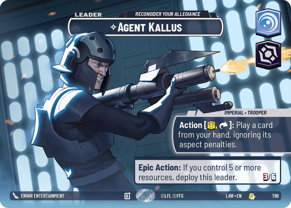 Star Wars: Unlimited A Lawless Time Agent Kallus - Reconsider Your Allegiance (Showcase) 769 Rare Near Mint Foil