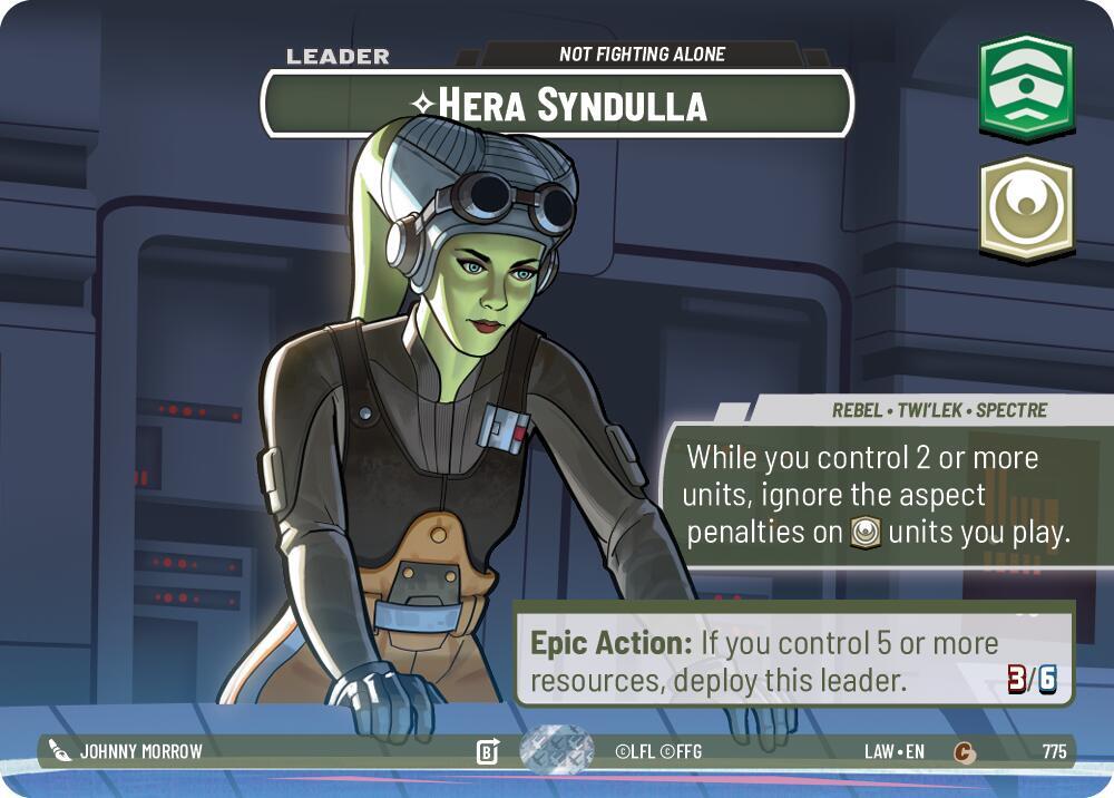Star Wars: Unlimited A Lawless Time Hera Syndulla - Not Fighting Alone (Showcase) 775 Common Near Mint Foil