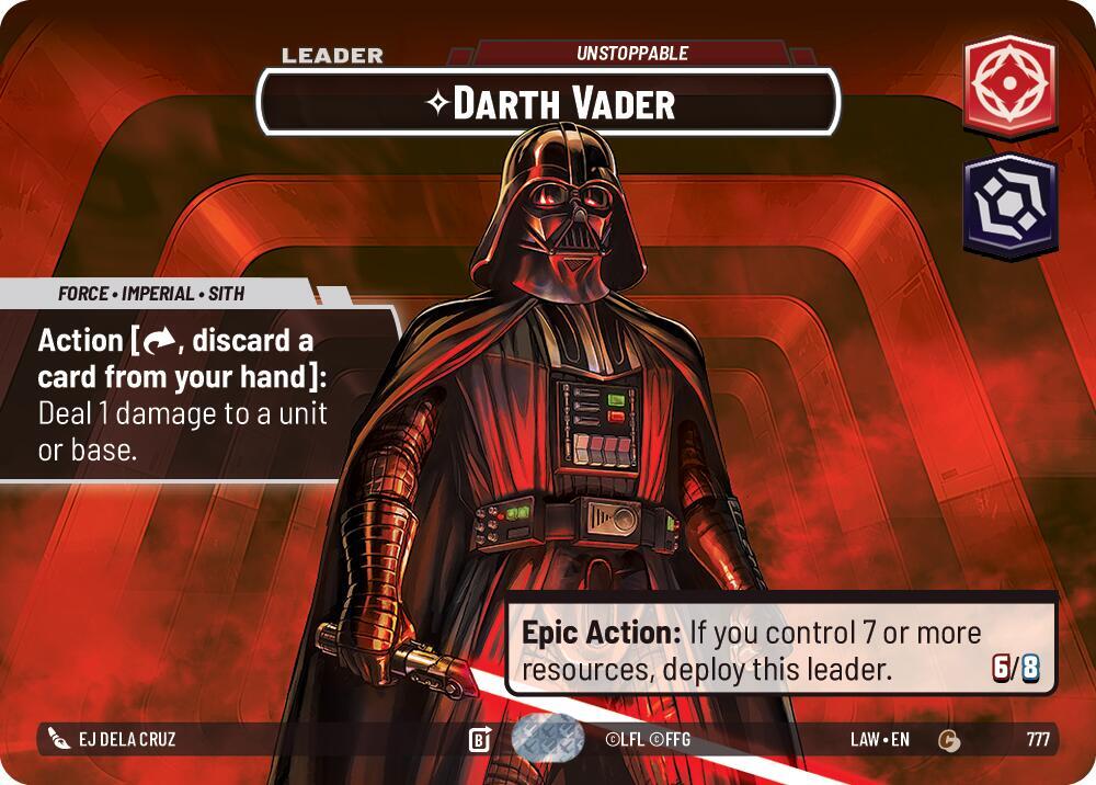 Star Wars: Unlimited A Lawless Time Darth Vader - Unstoppable (Showcase) 777 Common Near Mint Foil