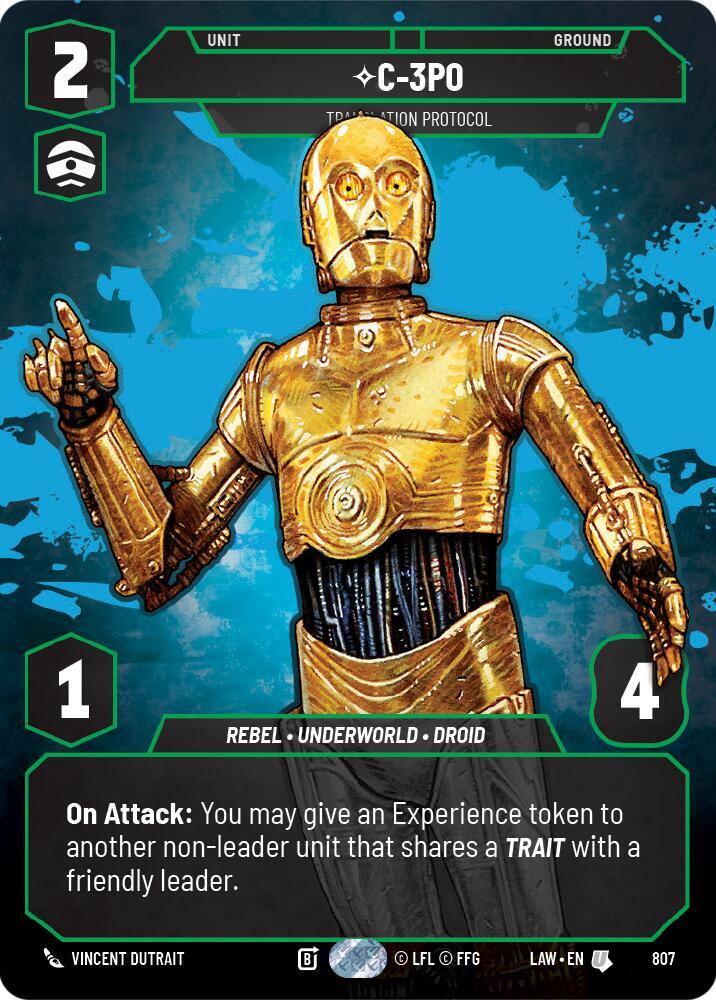 Star Wars: Unlimited A Lawless Time C-3PO - Translation Protocol (Prestige) 807 Uncommon Near Mint