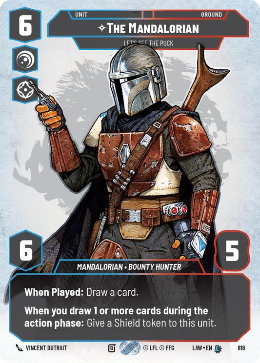 Star Wars: Unlimited A Lawless Time The Mandalorian - Let's See The Puck (Prestige) 816 Legendary Near Mint