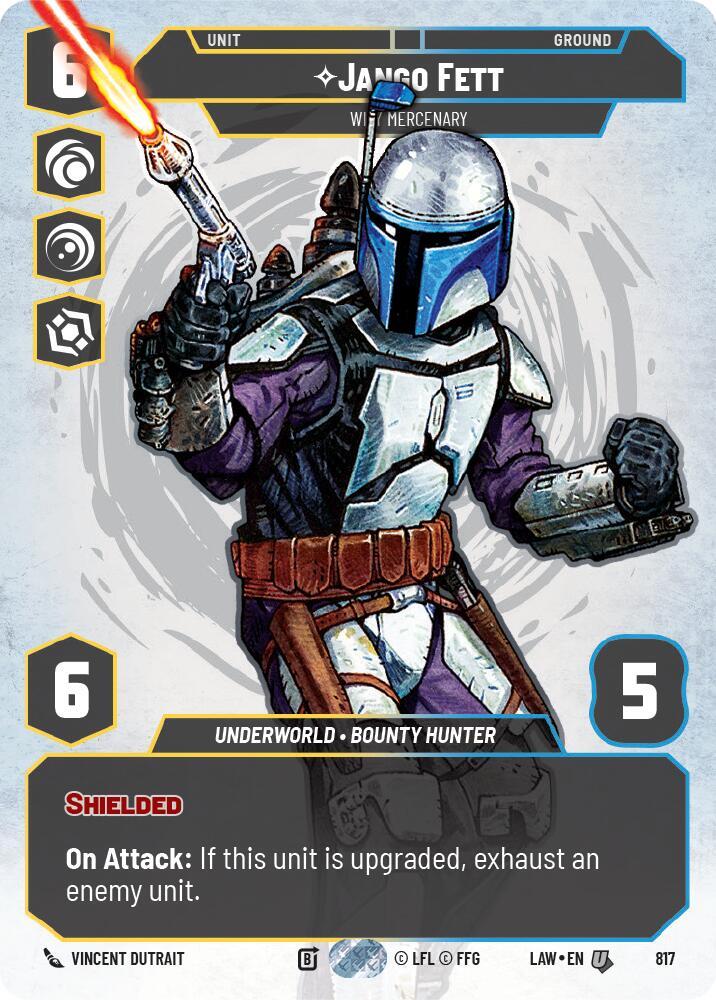 Star Wars: Unlimited A Lawless Time Jango Fett - Wily Mercenary (Prestige) 817 Uncommon Near Mint