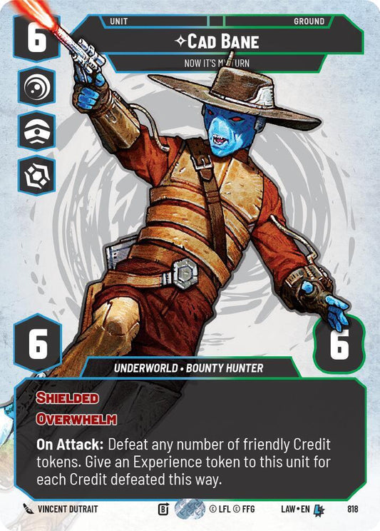 Star Wars: Unlimited A Lawless Time Cade Bane - Now It's My Turn (Prestige) 818 Legendary Near Mint