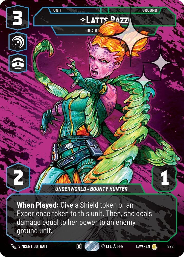 Star Wars: Unlimited A Lawless Time Latts Razzi - Deadly Whipmaster (Prestige Foil) 828 Rare Near Mint Foil