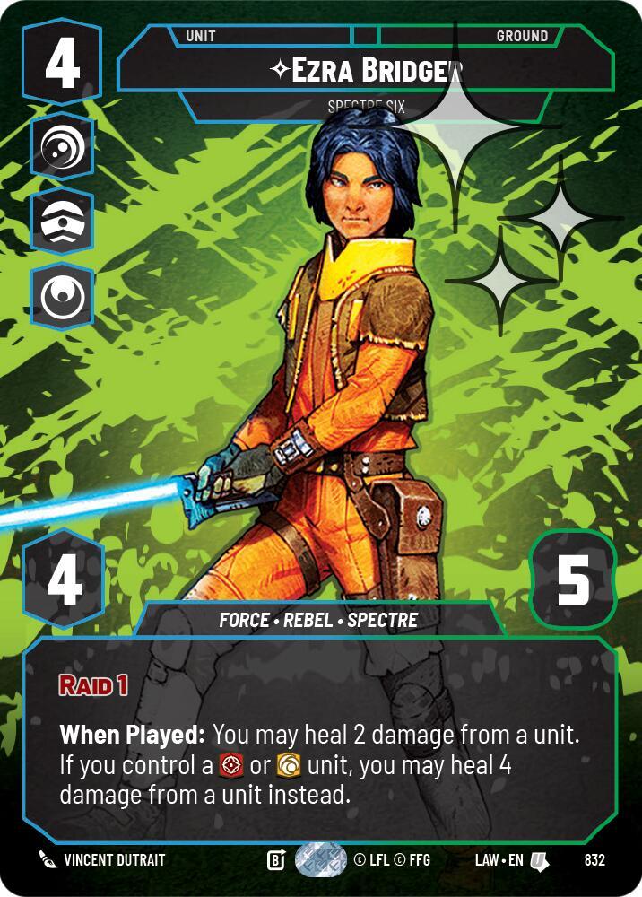 Star Wars: Unlimited A Lawless Time Ezra Bridger - Spectre Six (Prestige Foil) 832 Uncommon Near Mint Foil