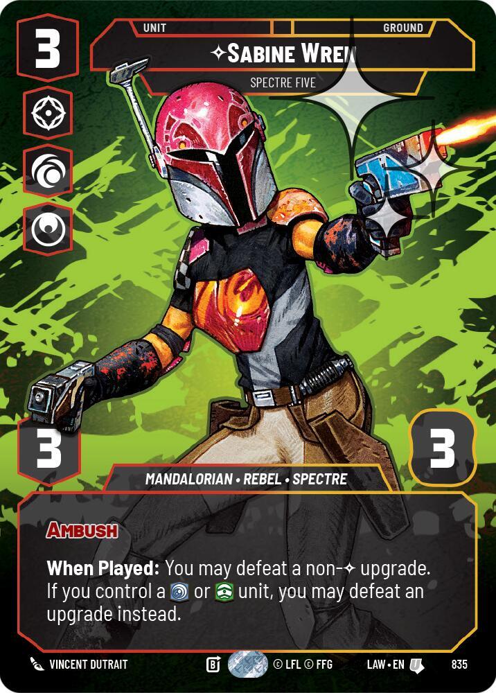 Star Wars: Unlimited A Lawless Time Sabine Wren - Spectre Five (Prestige Foil) 835 Uncommon Near Mint Foil