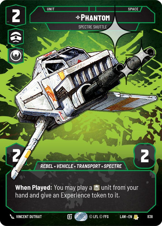 Star Wars: Unlimited A Lawless Time Phantom - Spectre Shuttle (Prestige Foil) 838 Rare Near Mint Foil