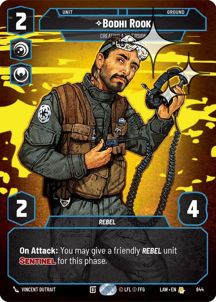 Star Wars: Unlimited A Lawless Time Bodhi Rook - Creating a Diversion (Prestige Foil) 844 Rare Near Mint Foil