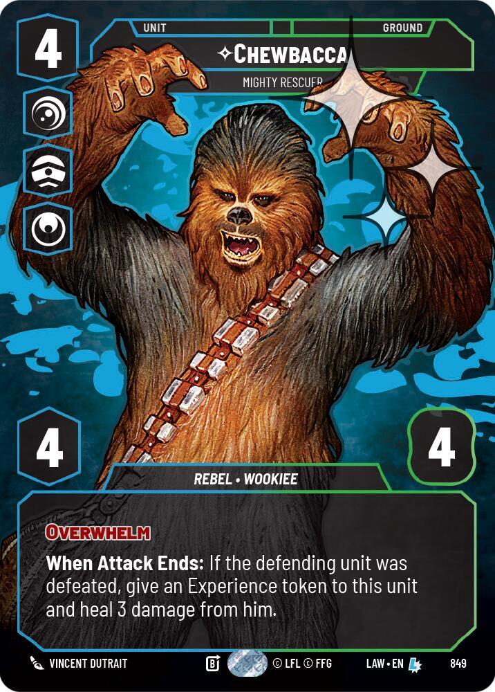 Star Wars: Unlimited A Lawless Time Chewbacca - Mighty Rescuer (Prestige Foil) 849 Legendary Near Mint Foil