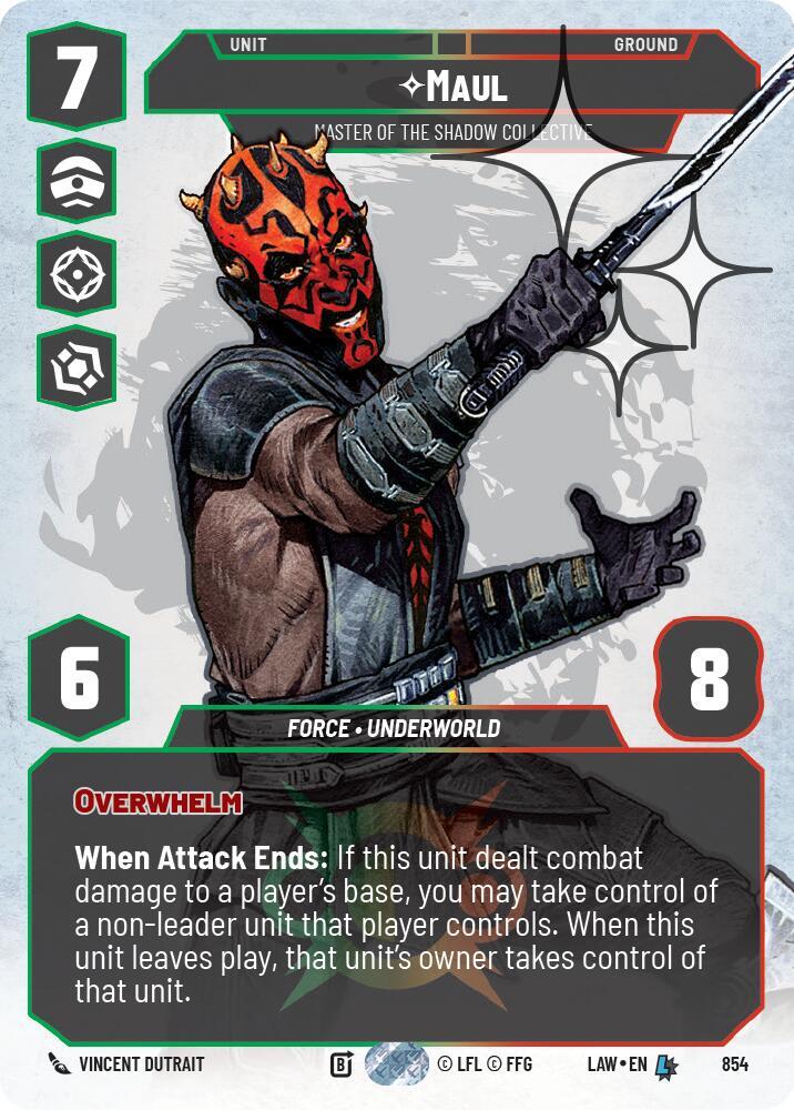 Star Wars: Unlimited A Lawless Time Maul - Master of the Shadow Collective (Prestige Foil) 854 Legendary Near Mint Foil