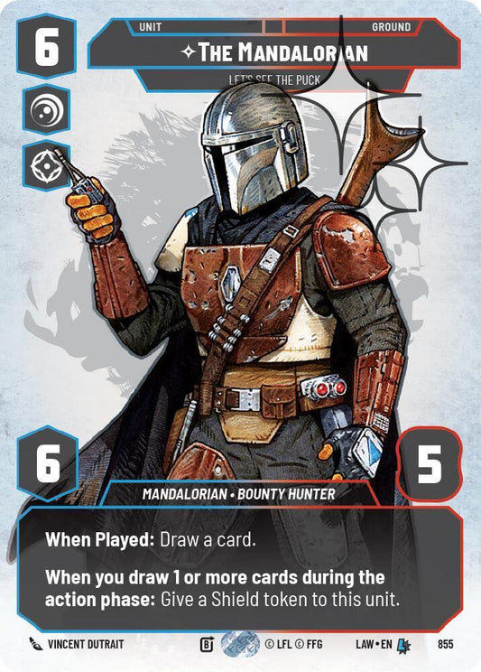 Star Wars: Unlimited A Lawless Time The Mandalorian - Let's See The Puck (Prestige Foil) 855 Legendary Near Mint Foil