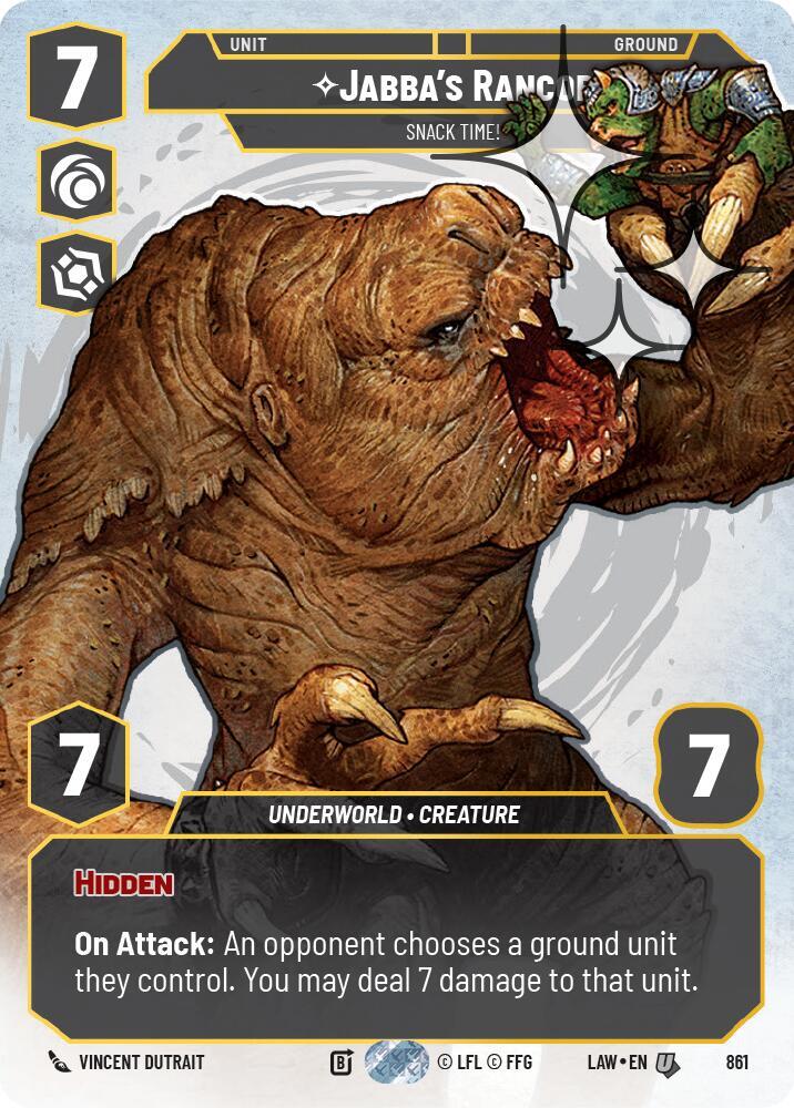 Star Wars: Unlimited A Lawless Time Jabba's Rancor - Snack Time! (Prestige Foil) 861 Uncommon Near Mint Foil