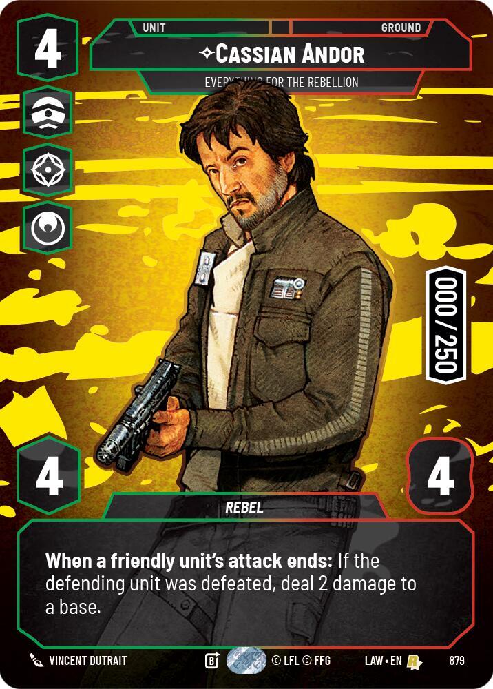 Star Wars: Unlimited A Lawless Time Cassian Andor - Everything for the Rebellion (Serialized) 879 Rare Near Mint Foil