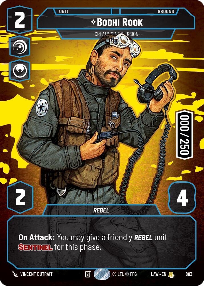 Star Wars: Unlimited A Lawless Time Bodhi Rook - Creating a Diversion (Serialized) 883 Rare Near Mint Foil