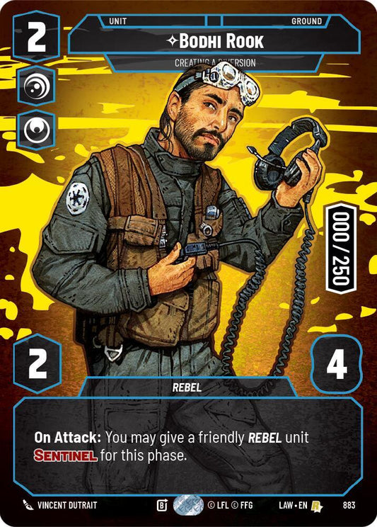 Star Wars: Unlimited A Lawless Time Bodhi Rook - Creating a Diversion (Serialized) 883 Rare Near Mint Foil