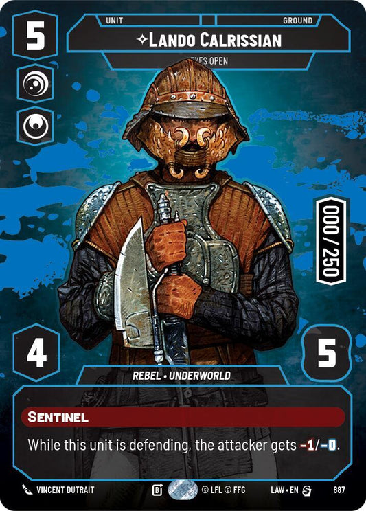 Star Wars: Unlimited A Lawless Time Lando Calrissian - Eyes Open (Serialized) 887 Special Near Mint Foil