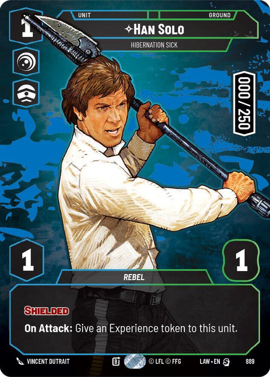 Star Wars: Unlimited A Lawless Time Han Solo - Hibernation Sick (Serialized) 889 Special Near Mint Foil