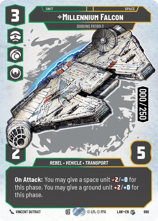 Star Wars: Unlimited A Lawless Time Millennium Falcon - Dodging Patrols (Serialized) 890 Uncommon Near Mint Foil