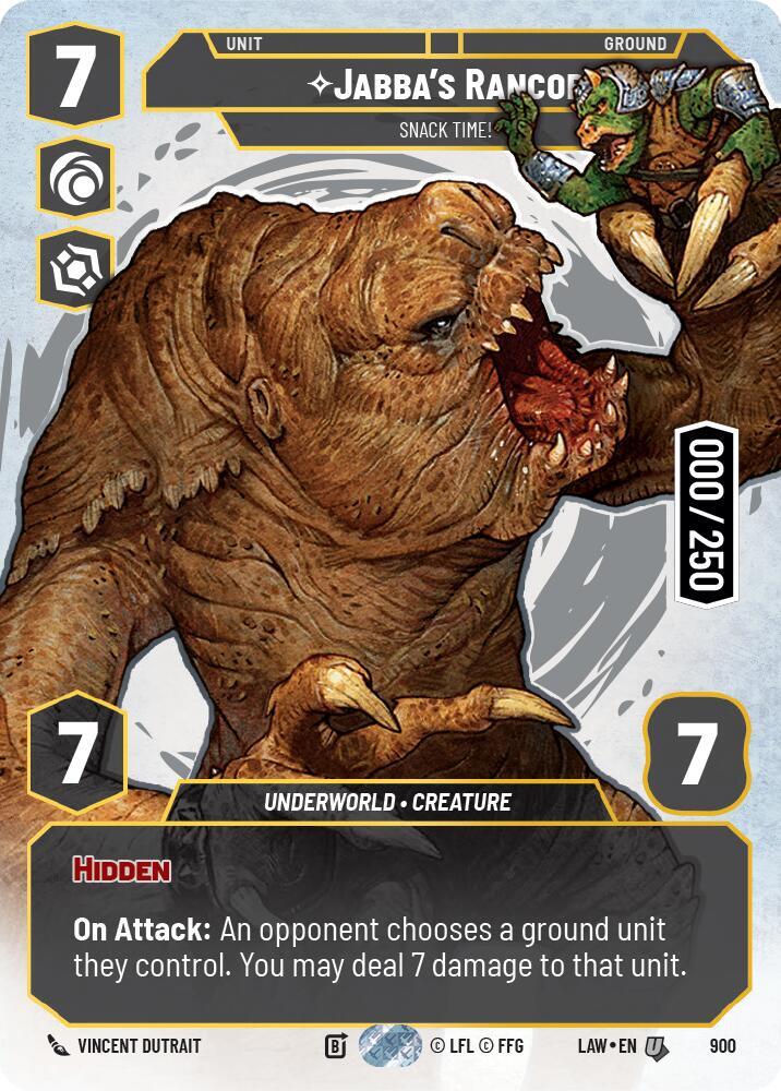 Star Wars: Unlimited A Lawless Time Jabba's Rancor - Snack Time! (Serialized) 900 Uncommon Near Mint Foil