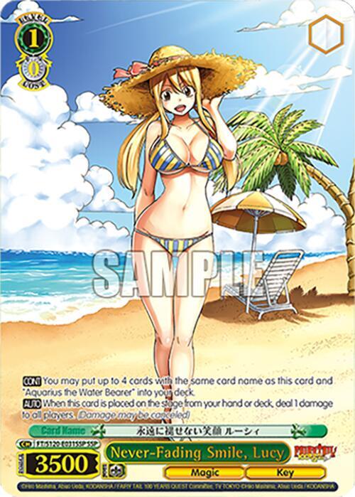 Weiss Schwarz FAIRY TAIL 100 YEARS QUEST Never-Fading Smile, Lucy (SSP) FT/S120-E031SSP SSP Super Special Rare Near Mint