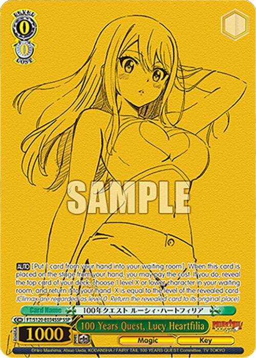 Weiss Schwarz FAIRY TAIL 100 YEARS QUEST 100 Years Quest, Lucy Heartfilia (SSP) FT/S120-E034SSP SSP Super Special Rare Near Mint