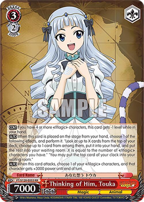 Weiss Schwarz FAIRY TAIL 100 YEARS QUEST Thinking of Him, Touka FT/S120-E053 RR Double Rare Near Mint