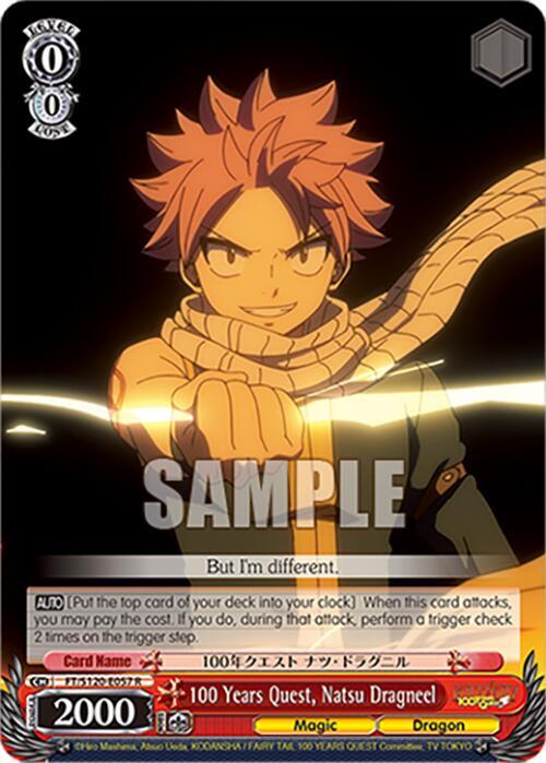 Weiss Schwarz FAIRY TAIL 100 YEARS QUEST 100 Years Quest, Natsu Dragneel FT/S120-E057 R Rare Near Mint