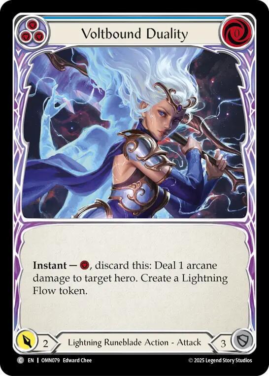 Flesh and Blood TCG Omens of the Third Age Voltbound Duality (Blue) #OMN079 Common Near Mint