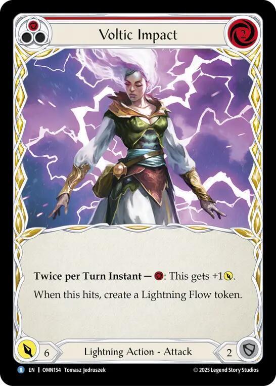 Flesh and Blood TCG Omens of the Third Age Voltic Impact #OMN154 Rare Near Mint