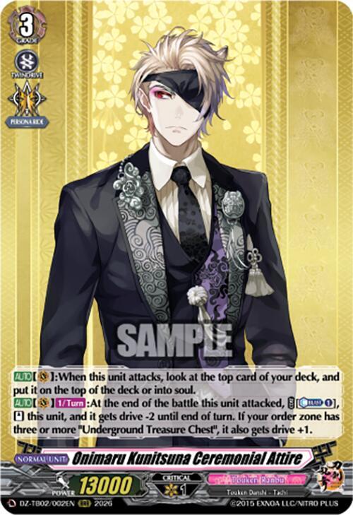 Cardfight Vanguard DZ-TB02: Touken Ranbu Online Onimaru Kunitsuna Ceremonial Attire DZ-TB02/002EN RRR Near Mint