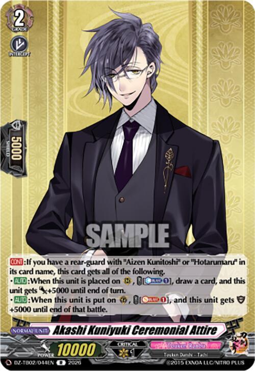 Cardfight Vanguard DZ-TB02: Touken Ranbu Online Akashi Kuniyuki Ceremonial Attire DZ-TB02/044EN R Near Mint