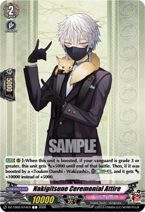 Cardfight Vanguard DZ-TB02: Touken Ranbu Online Nakigitsune Ceremonial Attire DZ-TB02/074EN C Near Mint
