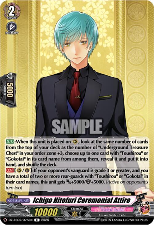 Cardfight Vanguard DZ-TB02: Touken Ranbu Online Ichigo Hitofuri Ceremonial Attire DZ-TB02/075EN C Near Mint