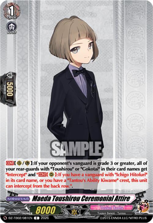 Cardfight Vanguard DZ-TB02: Touken Ranbu Online Maeda Toushirou Ceremonial Attire DZ-TB02/081EN C Near Mint