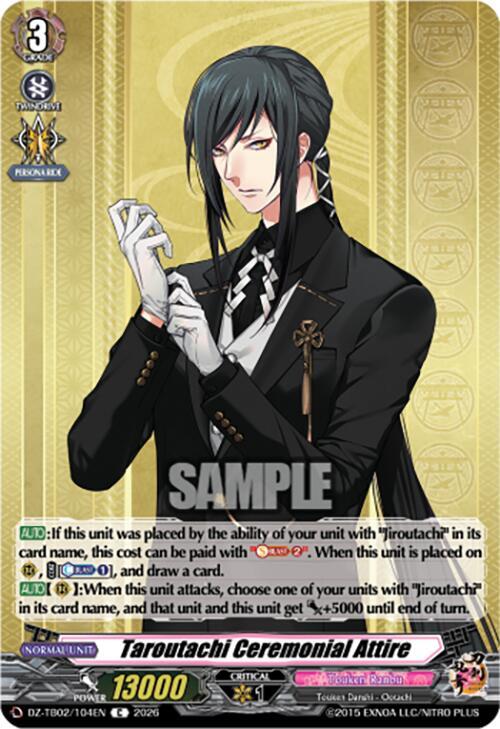 Cardfight Vanguard DZ-TB02: Touken Ranbu Online Taroutachi Ceremonial Attire DZ-TB02/104EN C Near Mint