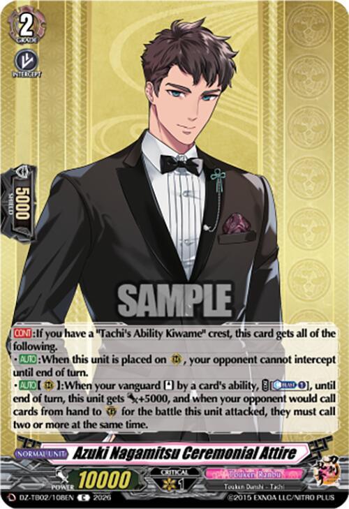 Cardfight Vanguard DZ-TB02: Touken Ranbu Online Azuki Nagamitsu Ceremonial Attire DZ-TB02/108EN C Near Mint