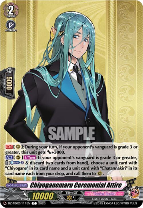 Cardfight Vanguard DZ-TB02: Touken Ranbu Online Chiyoganemaru Ceremonial Attire DZ-TB02/111EN C Near Mint