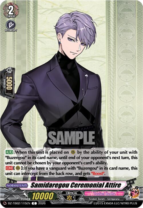 Cardfight Vanguard DZ-TB02: Touken Ranbu Online Samidaregou Ceremonial Attire DZ-TB02/115EN C Near Mint