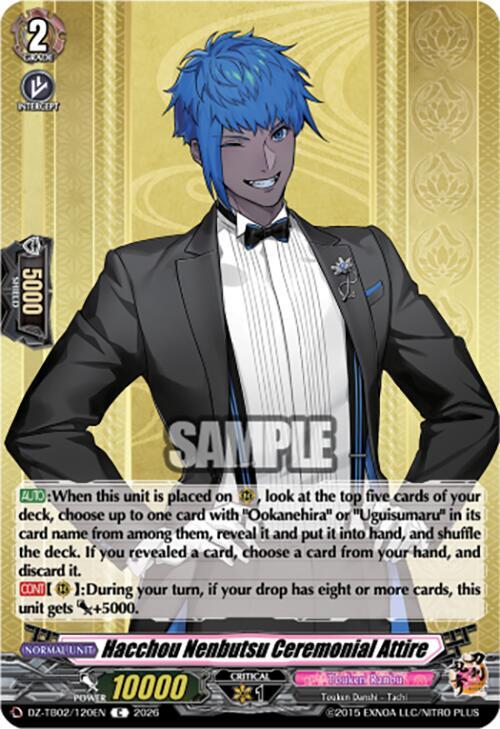 Cardfight Vanguard DZ-TB02: Touken Ranbu Online Hacchou Nenbutsu Ceremonial Attire DZ-TB02/120EN C Near Mint