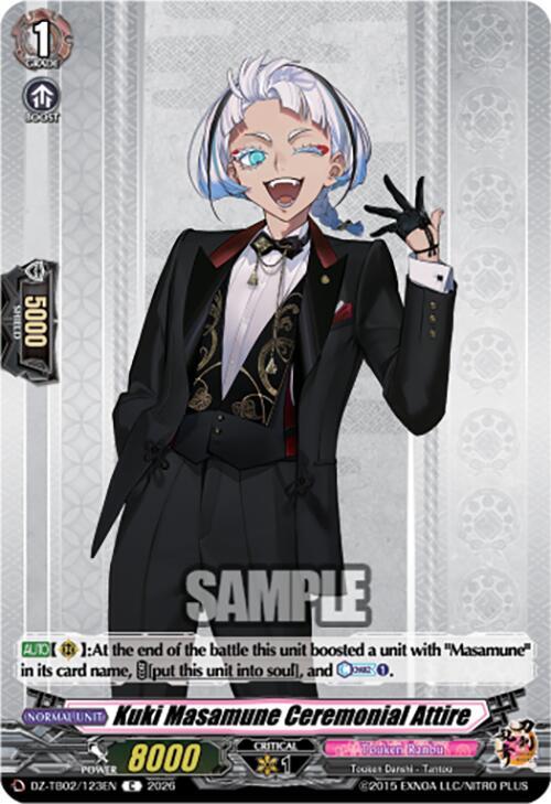 Cardfight Vanguard DZ-TB02: Touken Ranbu Online Kuki Masamune Ceremonial Attire DZ-TB02/123EN C Near Mint
