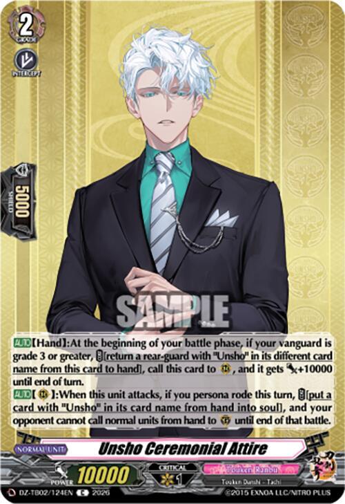 Cardfight Vanguard DZ-TB02: Touken Ranbu Online Unsho Ceremonial Attire DZ-TB02/124EN C Near Mint