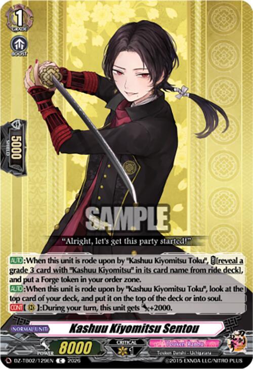 Cardfight Vanguard DZ-TB02: Touken Ranbu Online Kashuu Kiyomitsu Sentou DZ-TB02/129EN C Near Mint