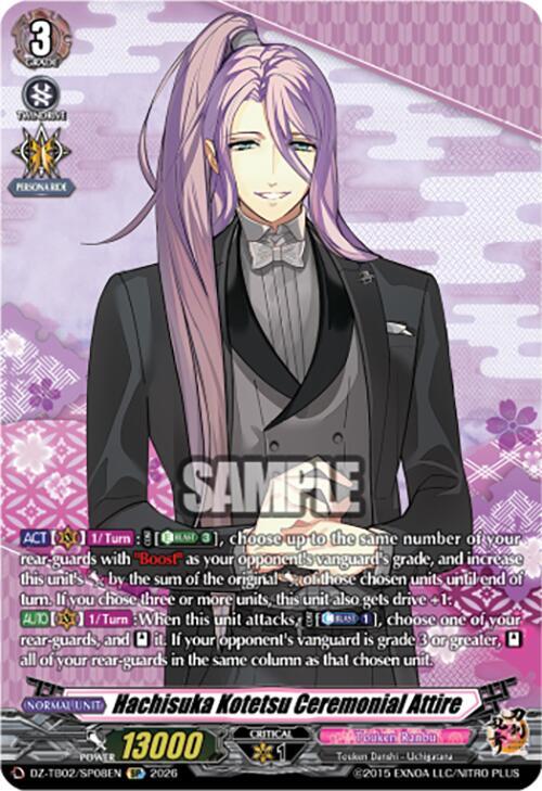 Cardfight Vanguard DZ-TB02: Touken Ranbu Online Hachisuka Kotetsu Ceremonial Attire (SP) DZ-TB02/SP08EN SP Near Mint