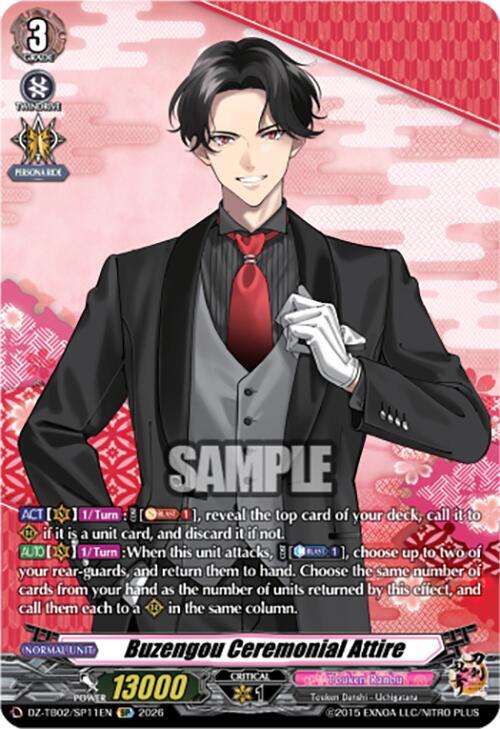 Cardfight Vanguard DZ-TB02: Touken Ranbu Online Buzengou Ceremonial Attire (SP) DZ-TB02/SP11EN SP Near Mint